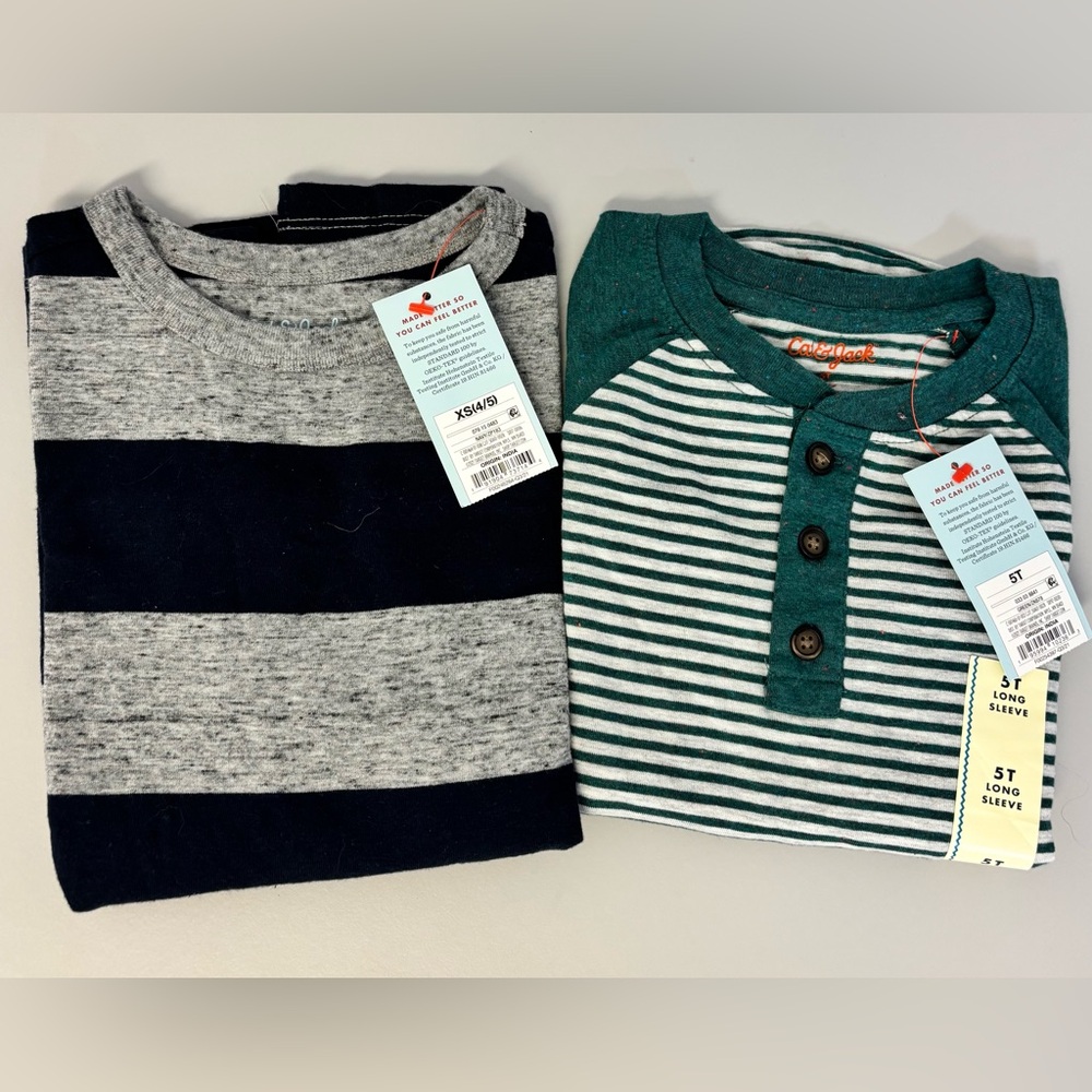 2-ITEM BUNDLE - Cat & Jack Longsleeve Shirts - Size XS and 5T
